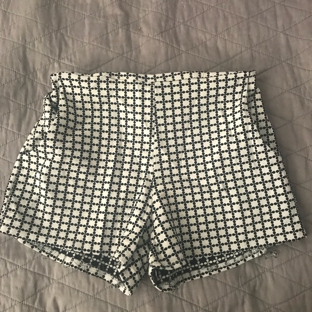Black and white shorts